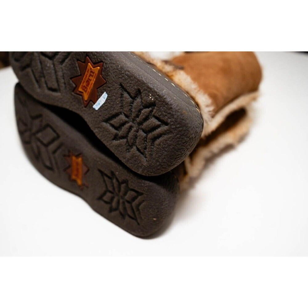 Born Women’s W6949 Nome Brown Leather & Shearling Lined Sherpa Lace Up Boots 6 - Picture 8 of 12